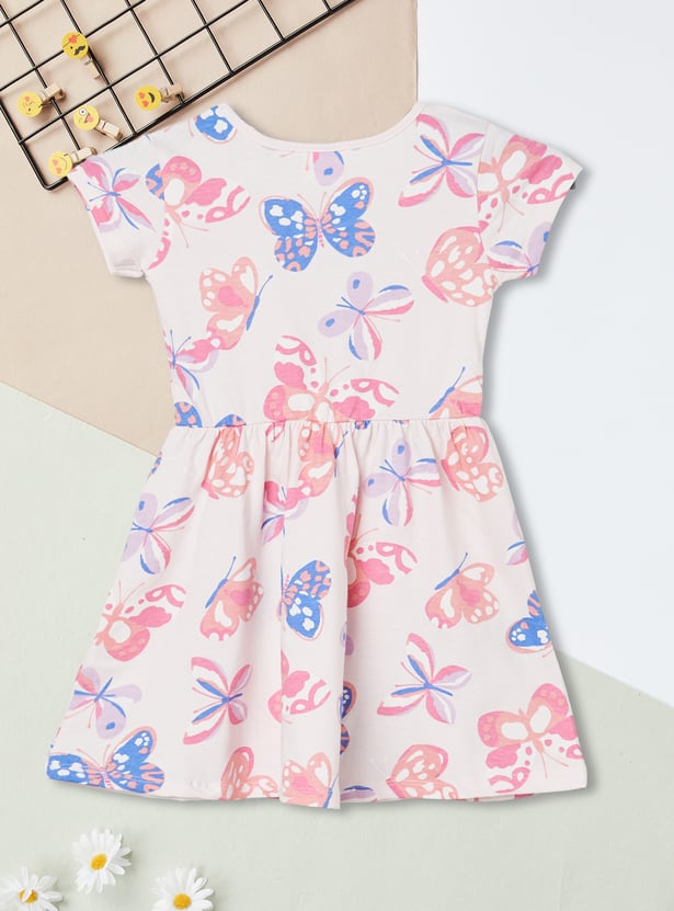 Girls Butterfly Printed Dress