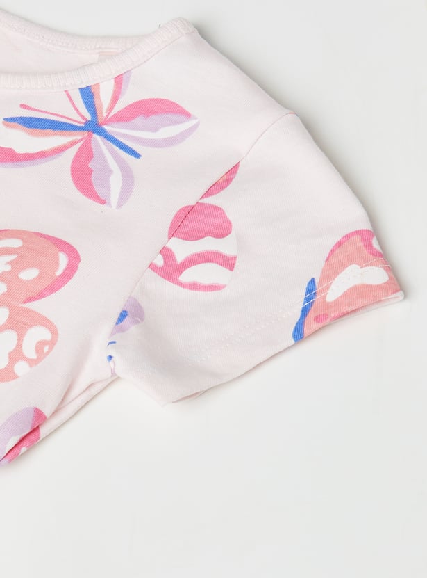 Girls Butterfly Printed Dress