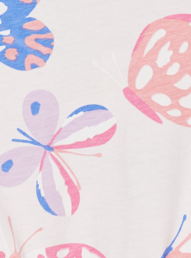 Girls Butterfly Printed Dress