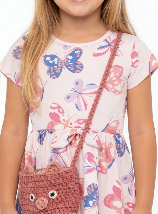 Girls Butterfly Printed Dress