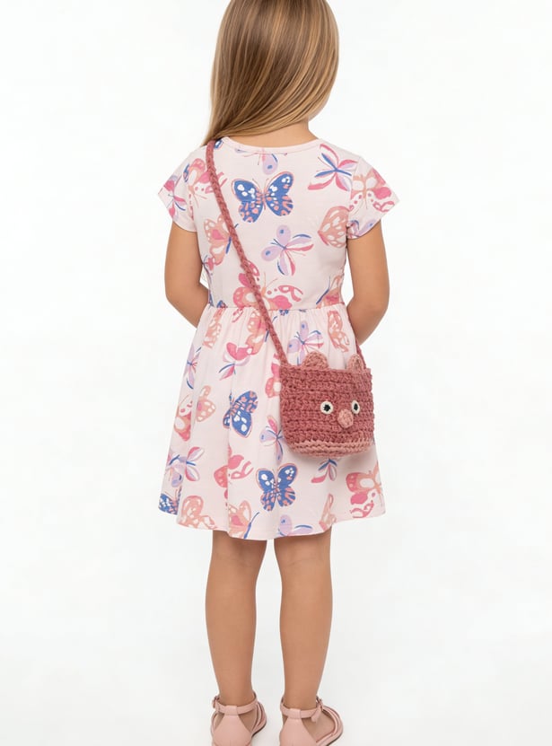 Girls Butterfly Printed Dress