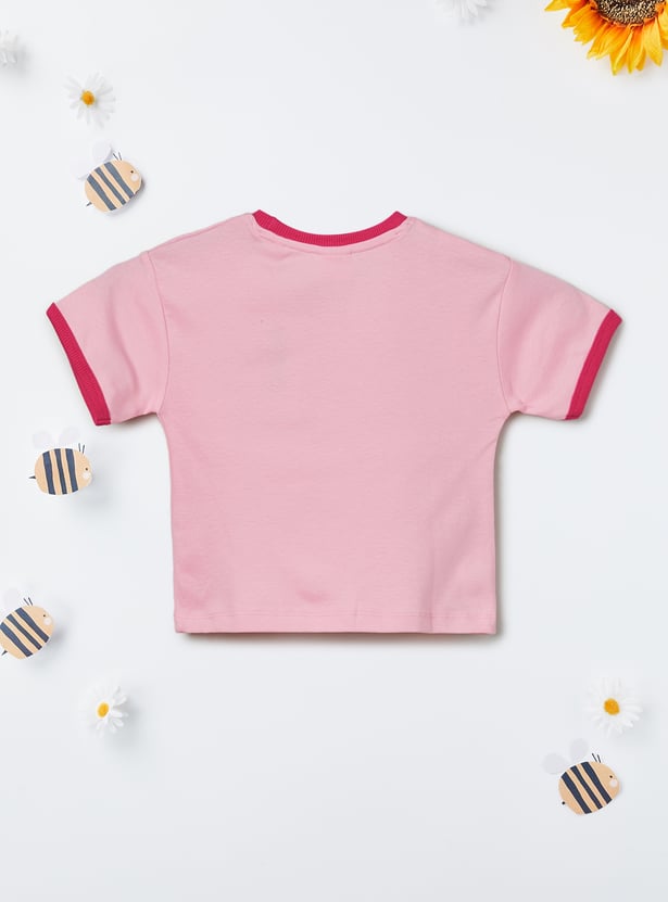 Girls Crochet Applique T-shirt
