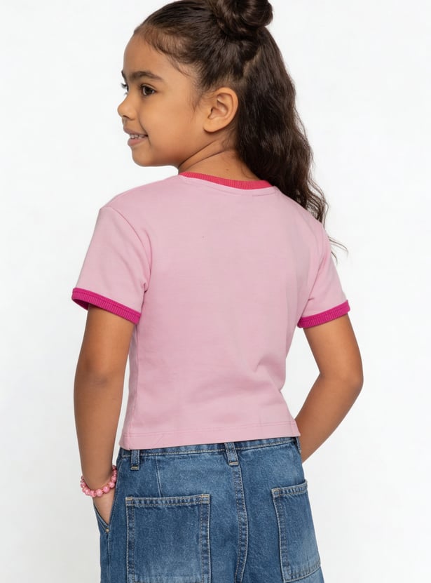 Girls Crochet Applique T-shirt