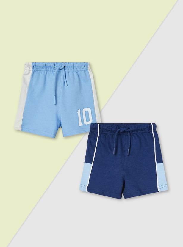 Boys Contrast Panelled Shorts - Pack of 2
