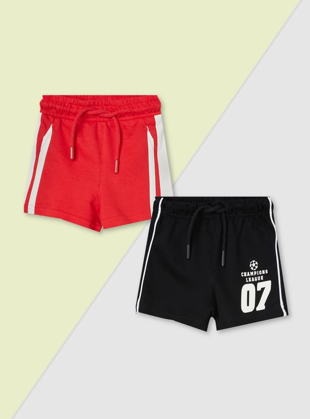 Boys Side Striped Shorts - Pack of 2