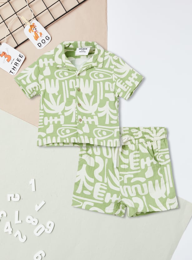 Boys Printed Shorts Set