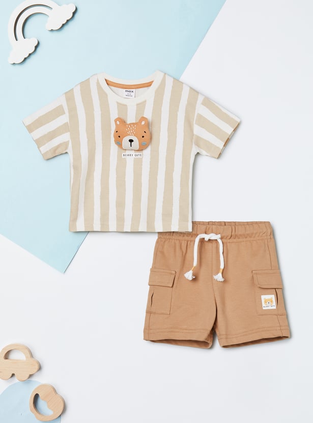Boys Striped Shorts Set
