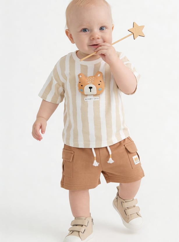 Boys Striped Shorts Set