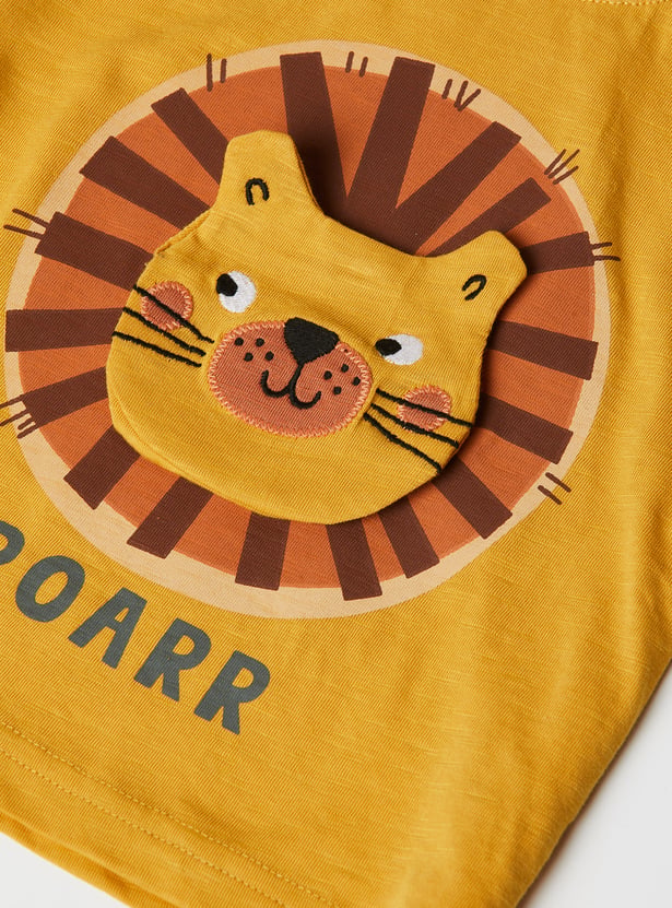 Boys Lion Print Shorts Set
