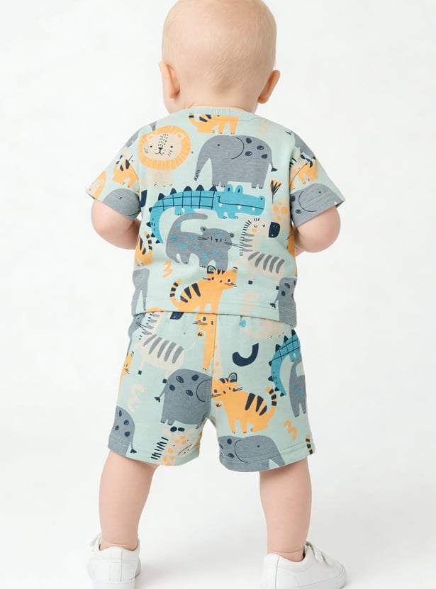 Boys Animal Printed Shorts Set