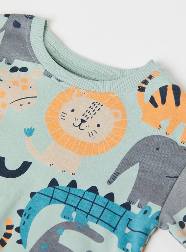 Boys Animal Printed Shorts Set