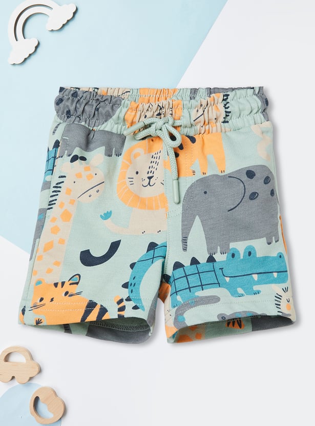 Boys Animal Printed Shorts Set