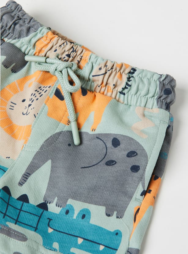 Boys Animal Printed Shorts Set