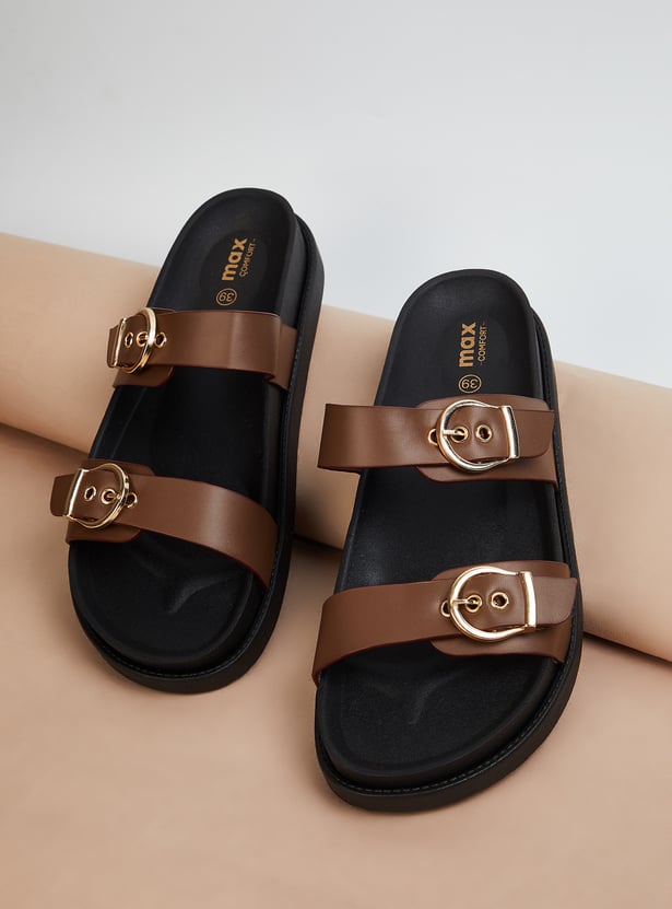 Women Dual Strap Flats