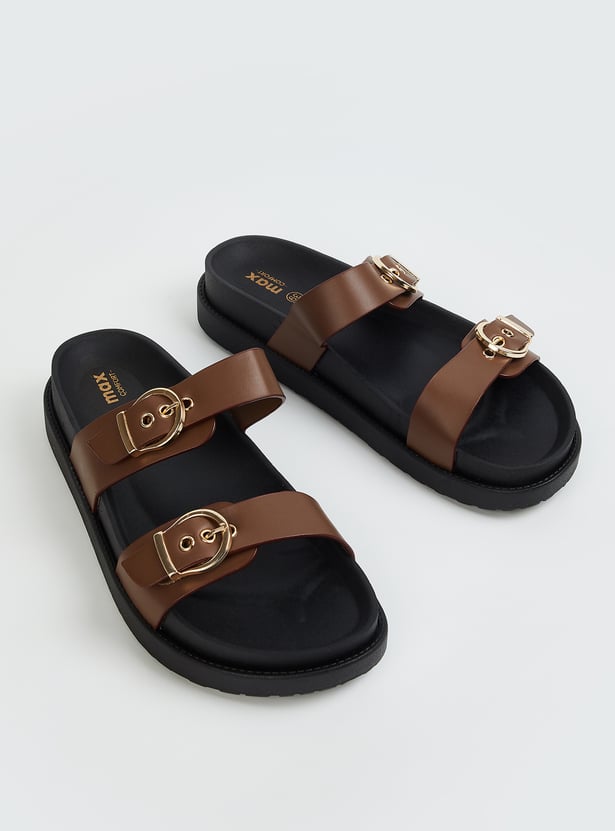 Women Dual Strap Flats