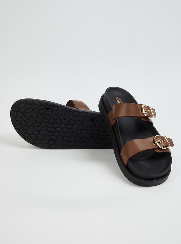 Women Dual Strap Flats