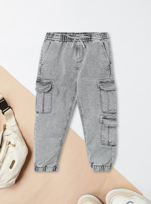 Boys Washed Cargo Joggers