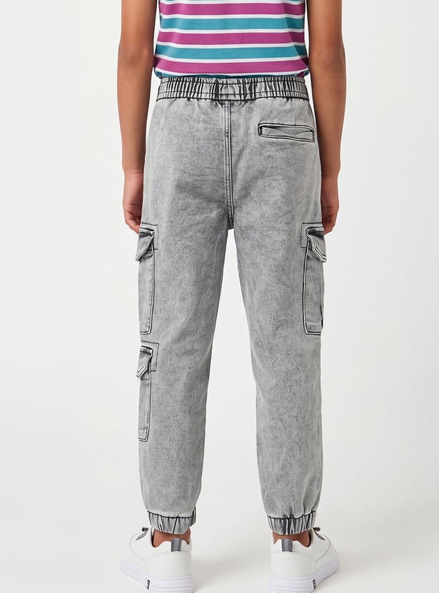 Boys Washed Cargo Joggers