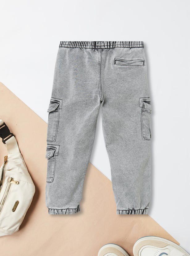Boys Washed Cargo Joggers