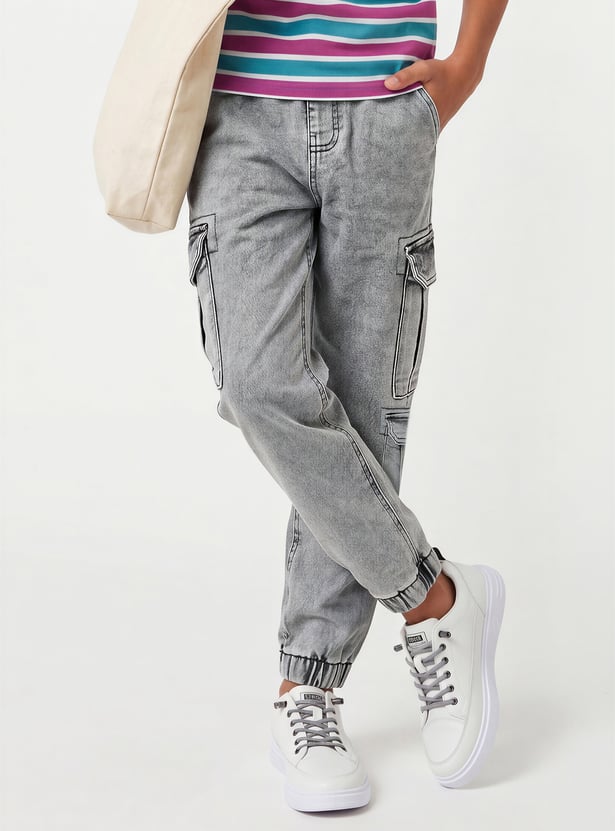 Boys Washed Cargo Joggers