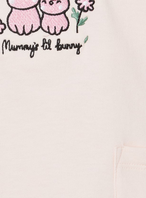 Girls Embroidered Dungaree Set