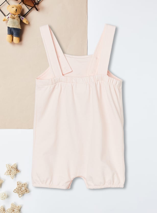Girls Embroidered Dungaree Set
