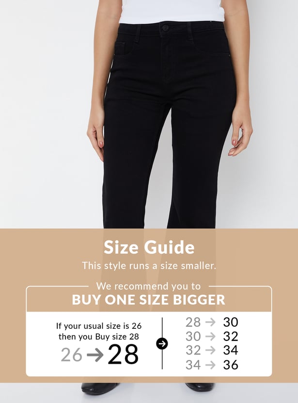 Women Solid Flared Jeans