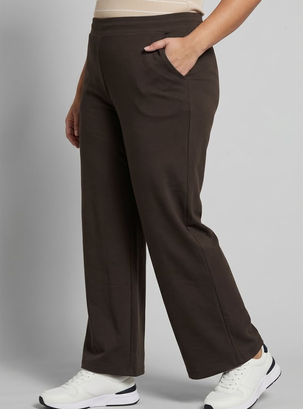 Women Solid Flared Track Pants