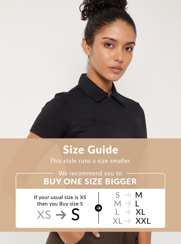 Women Solid Sports Polo T-shirt