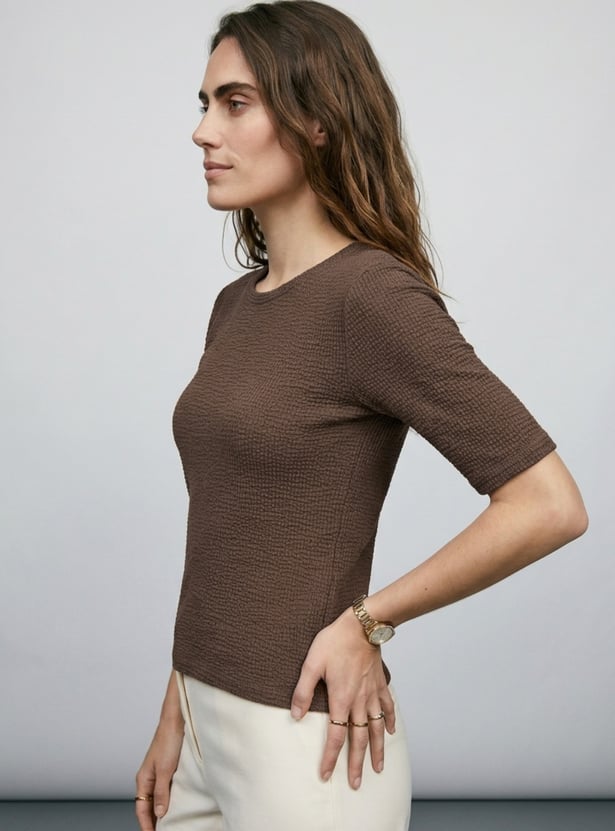Women Textured T-shirt