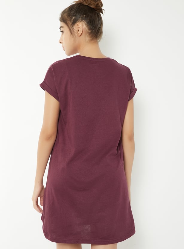 Women Teddy Printed Nightdress