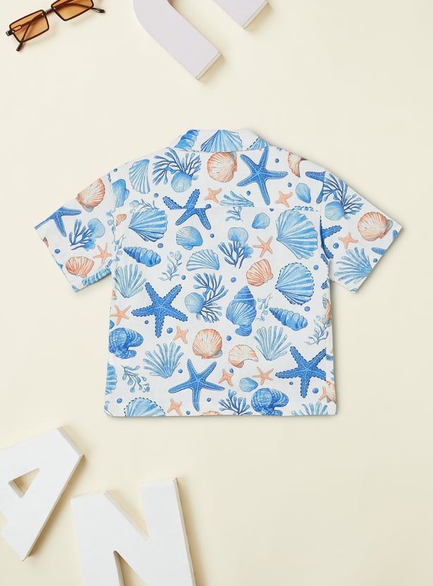 Boys Sea Shell Printed Shirt