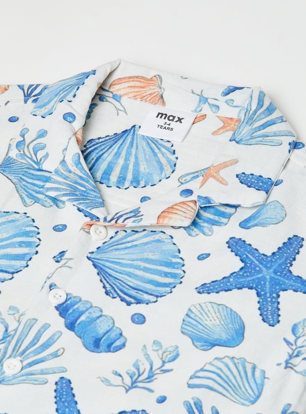 Boys Sea Shell Printed Shirt