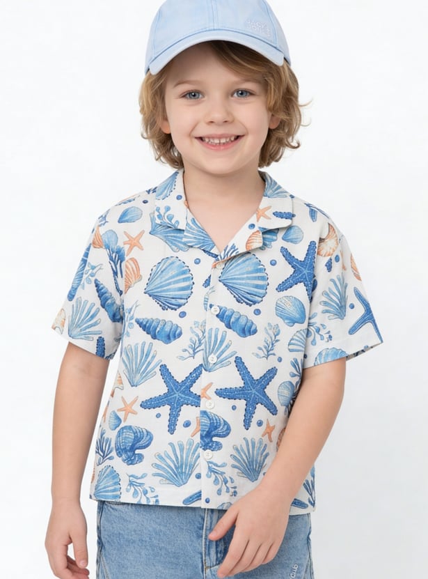 Boys Sea Shell Printed Shirt