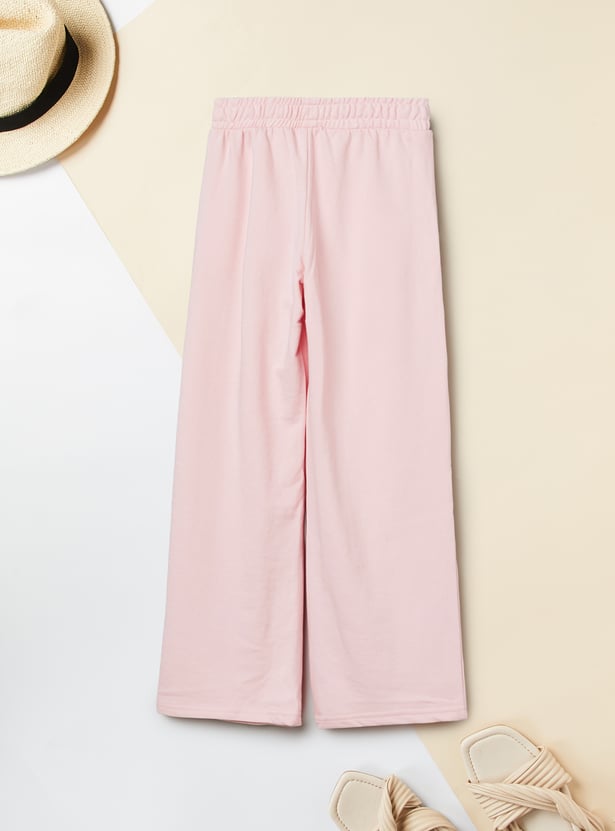 Girls Knit Wide Leg Track Pants
