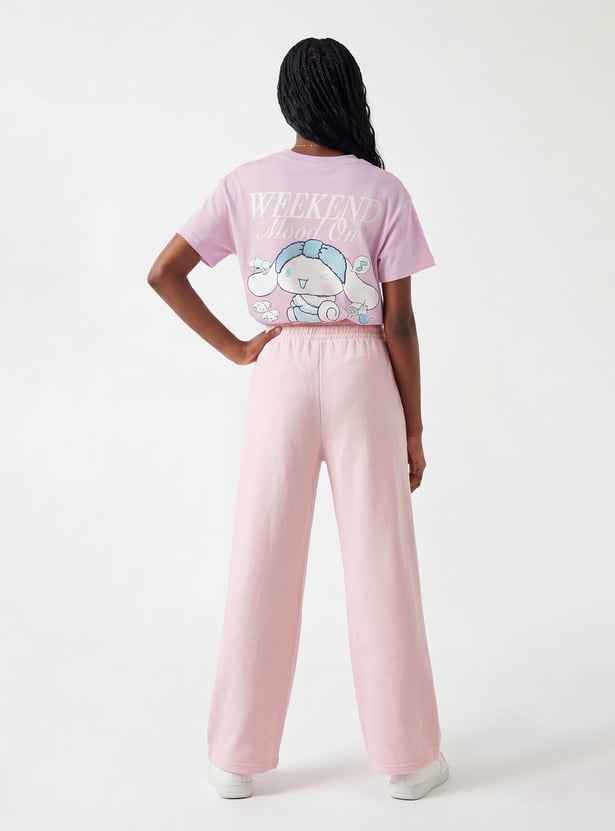 Girls Knit Wide Leg Track Pants