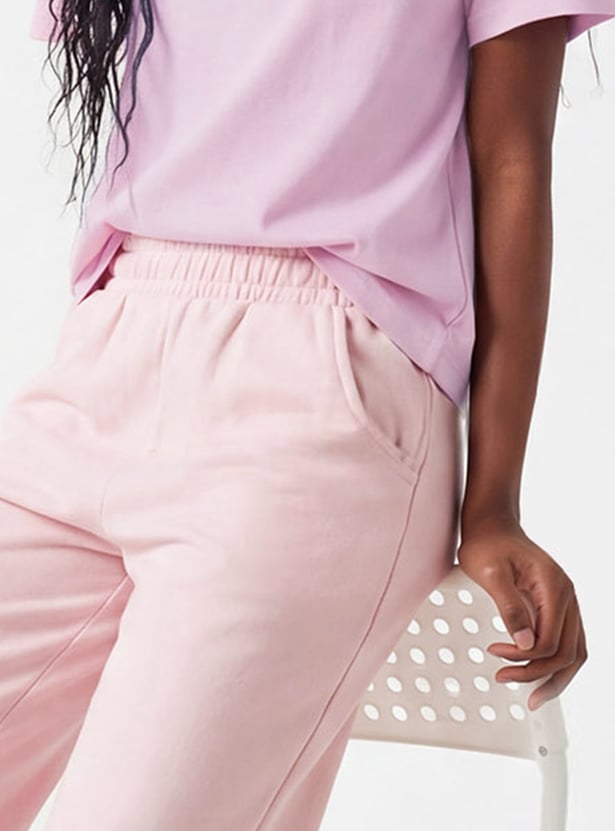 Girls Knit Wide Leg Track Pants
