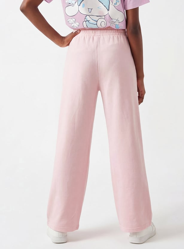Girls Knit Wide Leg Track Pants