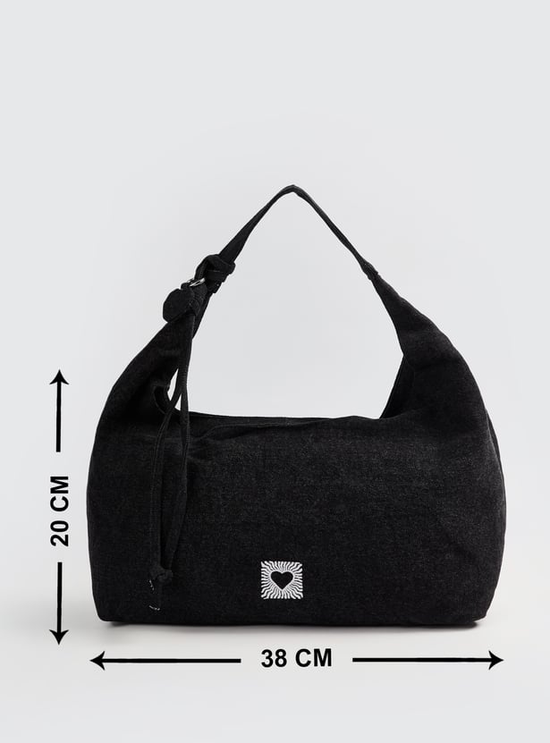 Women Washed Denim Hobo Bag