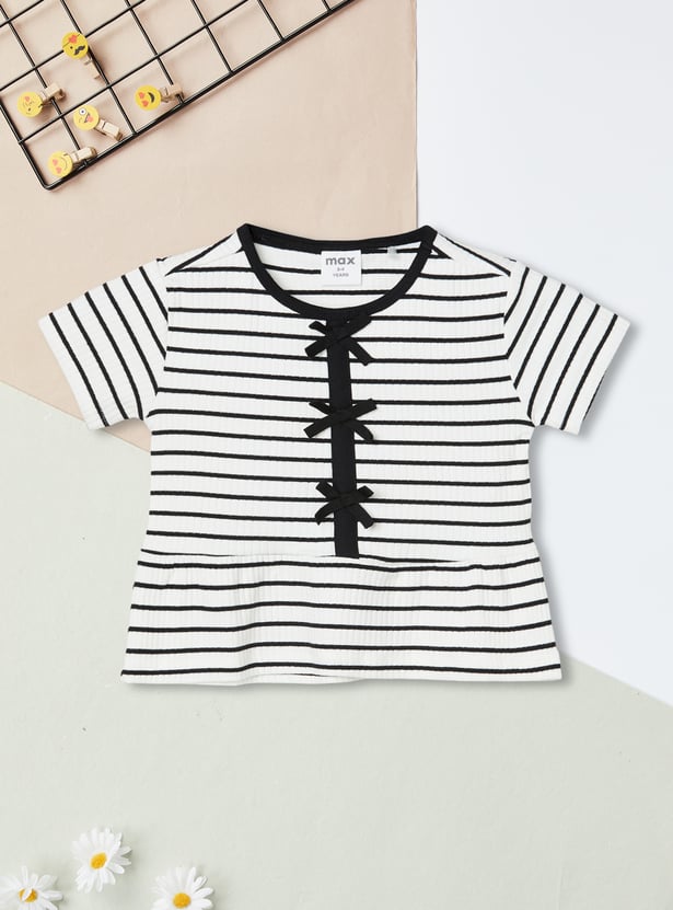 Girls Striped Peplum Top