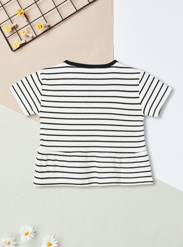 Girls Striped Peplum Top