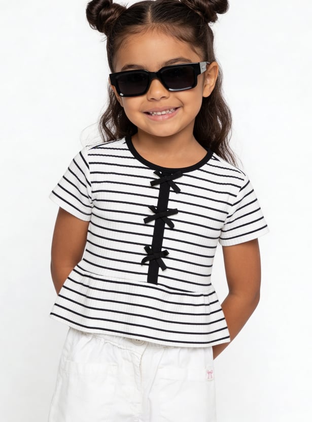 Girls Striped Peplum Top