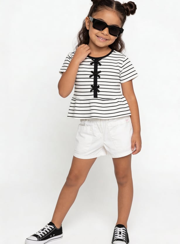 Girls Striped Peplum Top