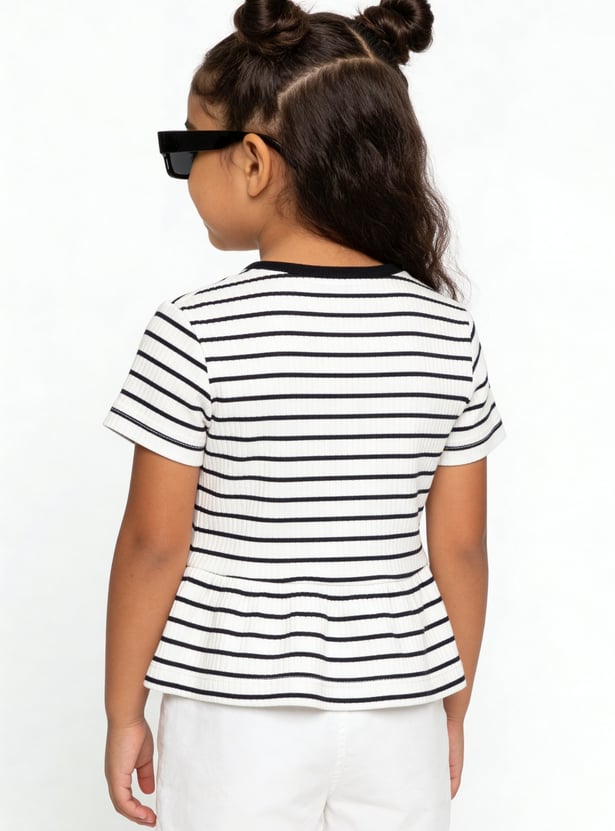 Girls Striped Peplum Top