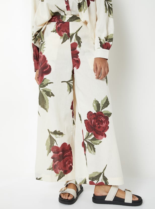 Women Floral Print Palazzos