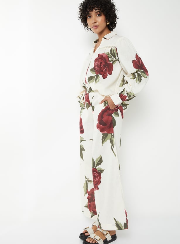 Women Floral Print Palazzos
