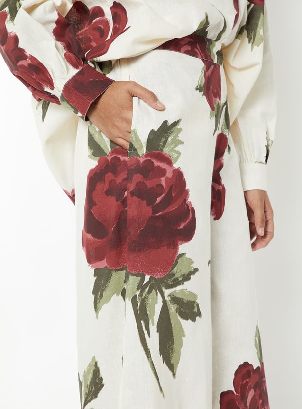 Women Floral Print Palazzos
