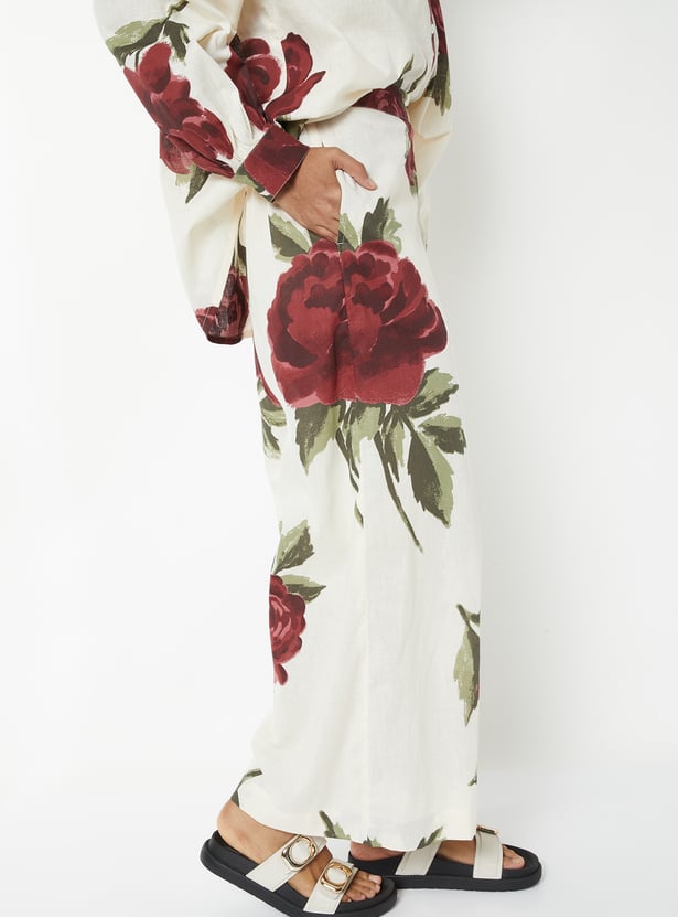 Women Floral Print Palazzos