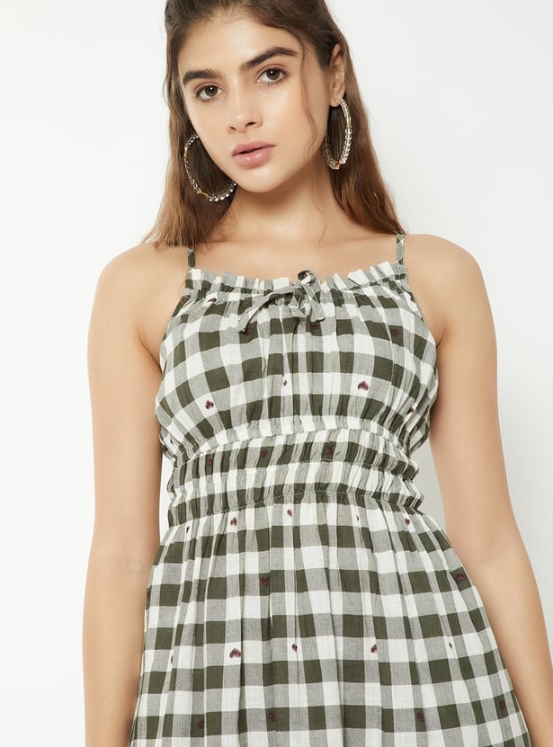 Women Checked A-Line Dress
