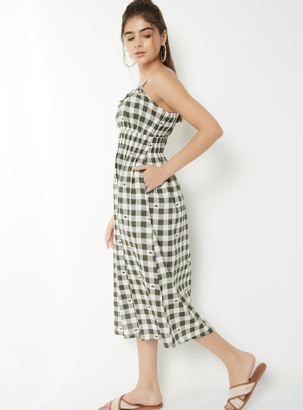 Women Checked A-Line Dress